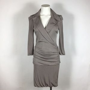 Black Halo ruched bottom hugging Dress S